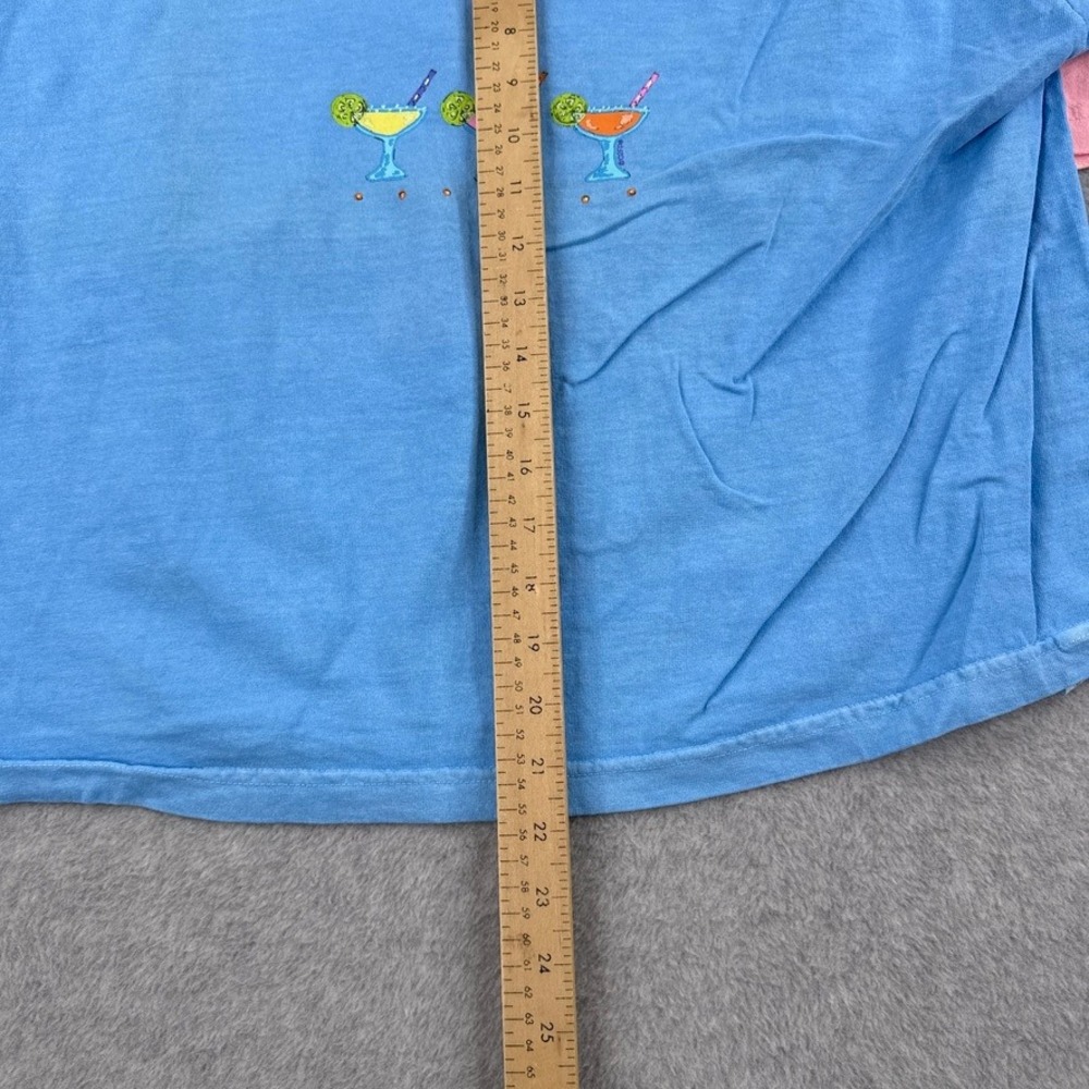 Fresh Produce Boxy T-Shirt Set 2PK Blue Cocktails Pink Flip Flops OS NWT USA - Picture 5 of 10